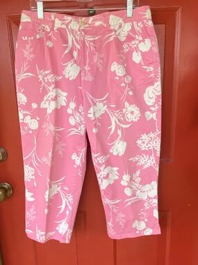 Lauren Ralph Lauren Pink and White Floral Pants